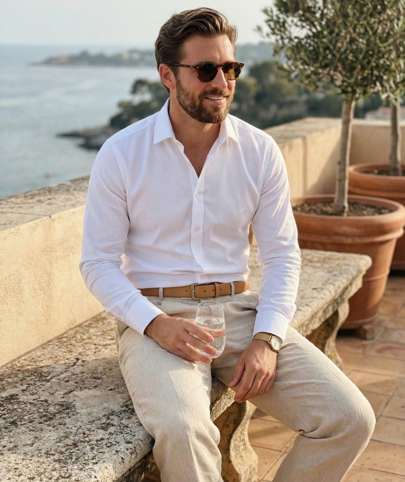 Beninos Men's Dress Shirts Casual Long Sleeve Button Down Shirt (5618 White, XL) - Image 5